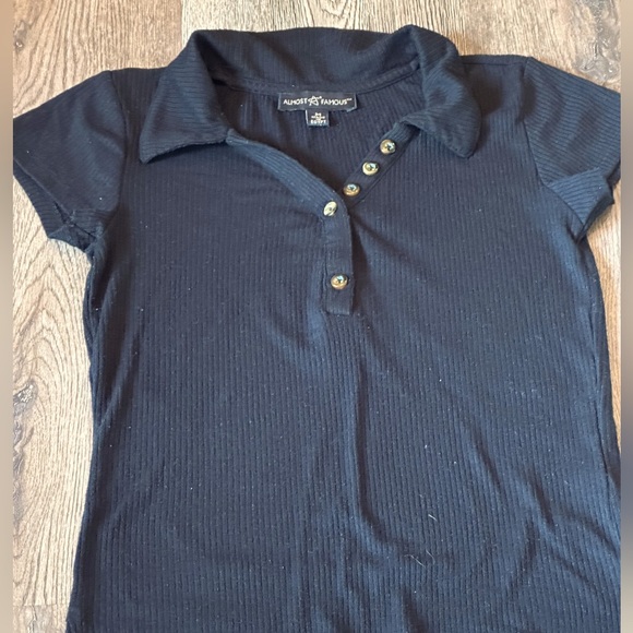 Ladies Almost Famous ribbed collared top - Picture 4 of 6